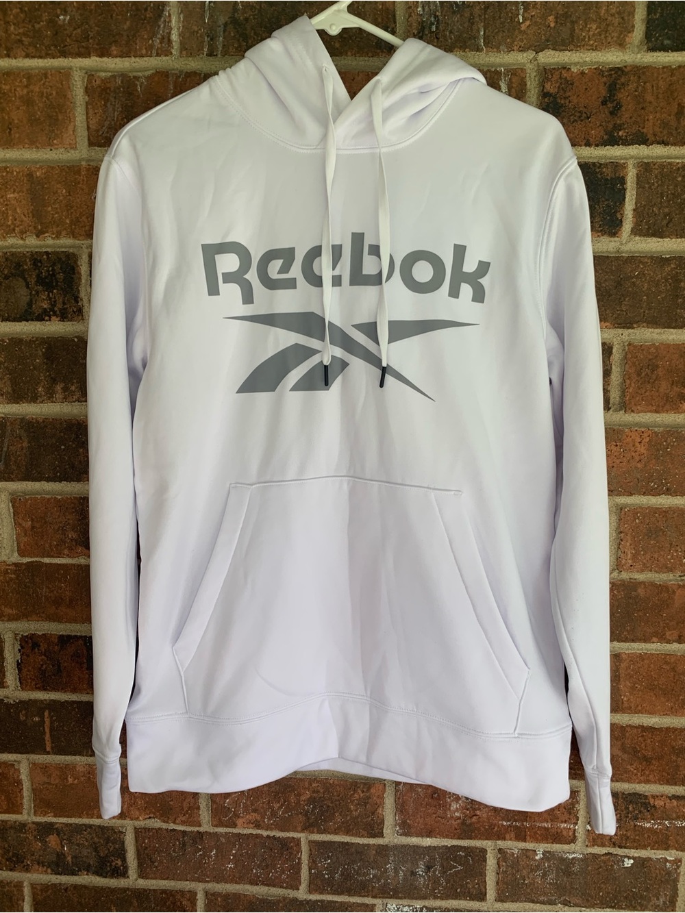 Reebok White Hoodie with Gray Logo - Women's Crew Style